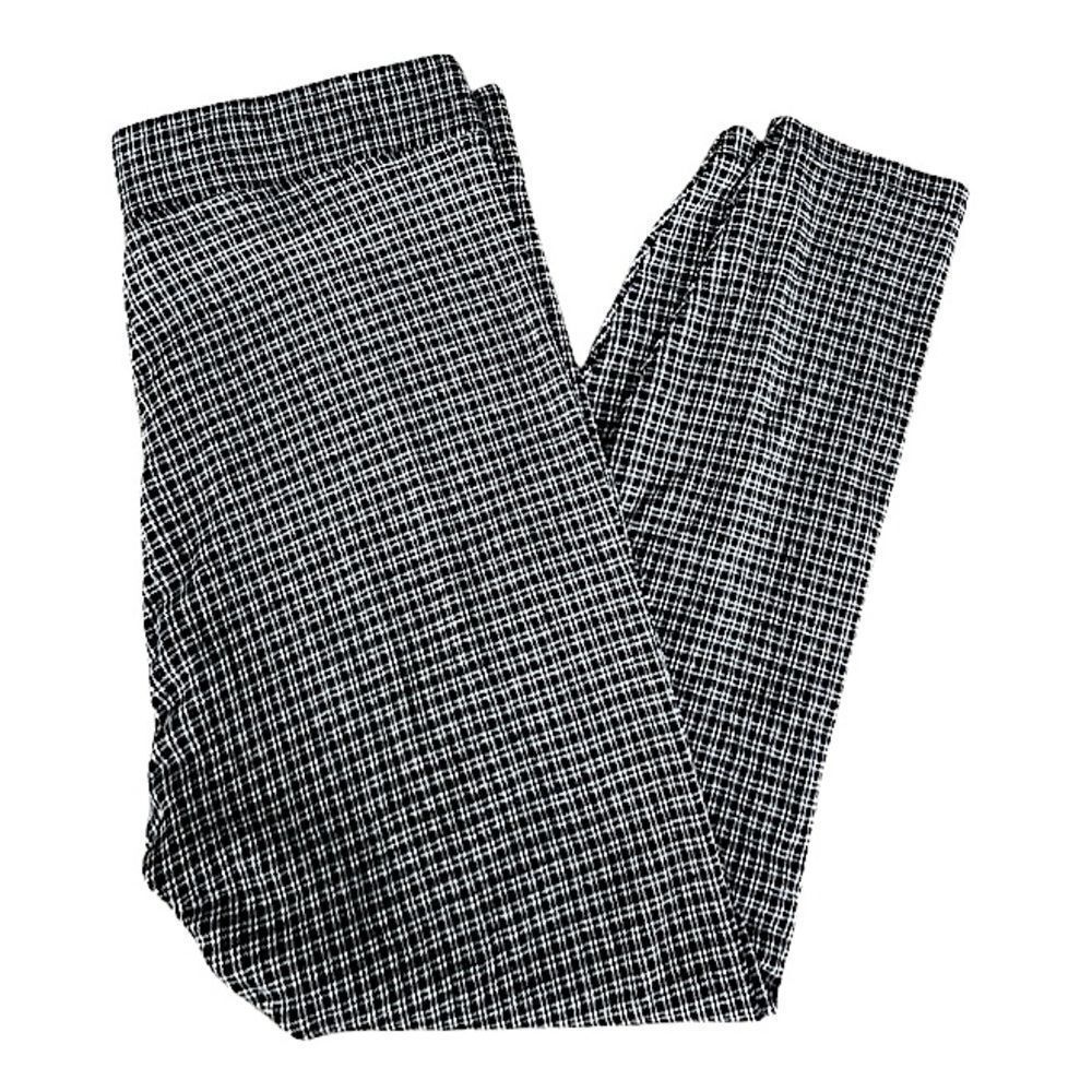 Lou & Grey for LOFT Black White Plaid Leggings Size L